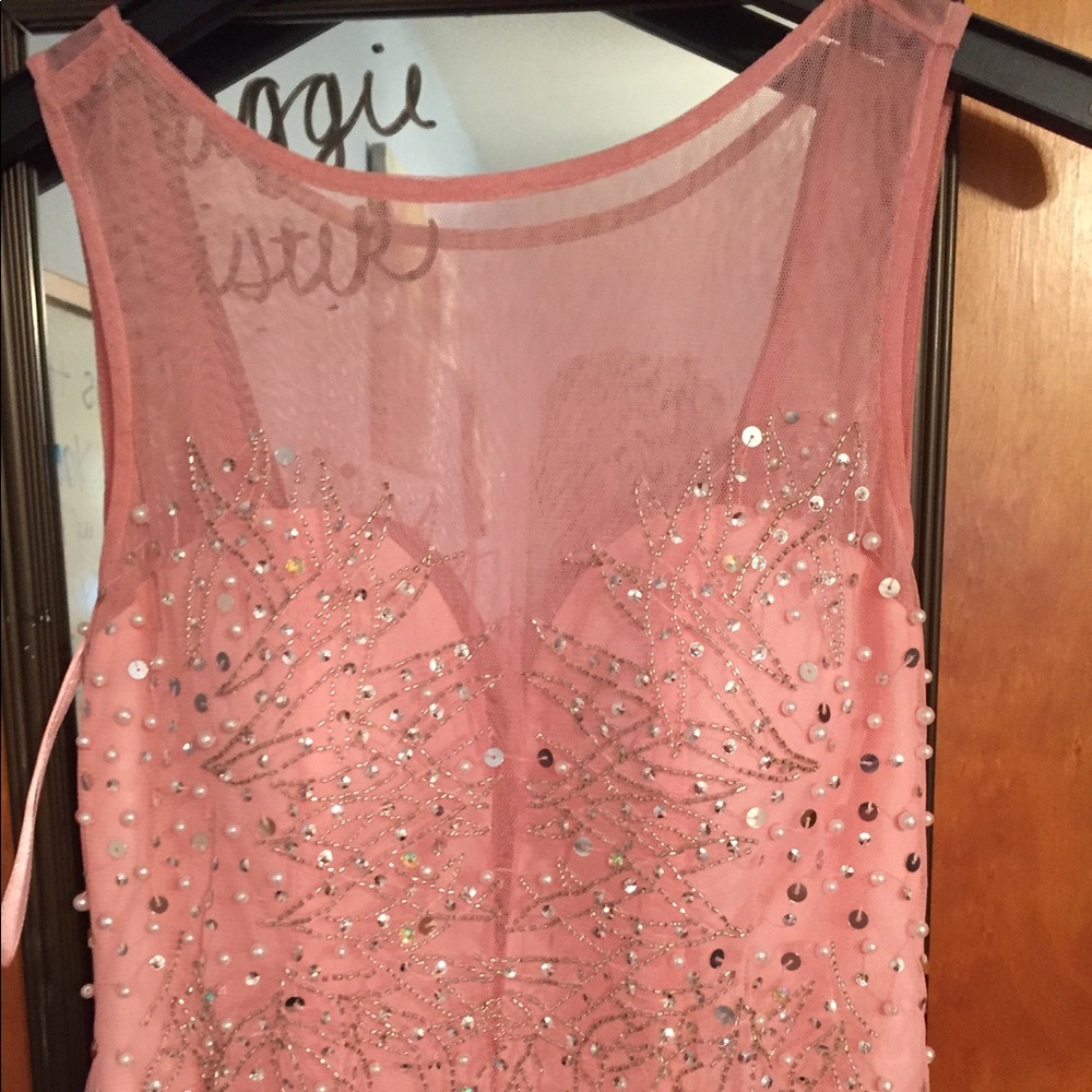 Nordstrom light pink tulle prom dress